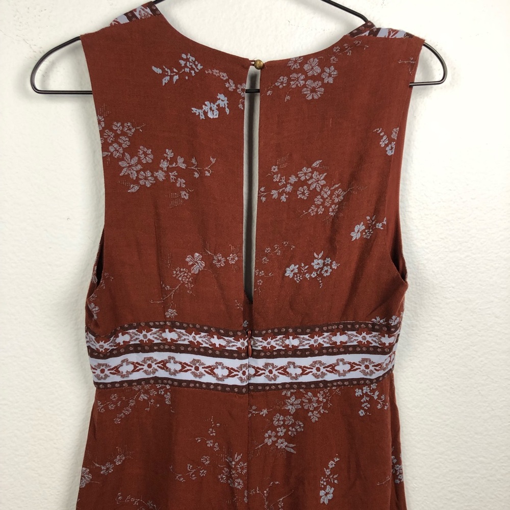 Urban Outfitters Ecote Plunge Romper Brown Floral - Picture 7 of 8